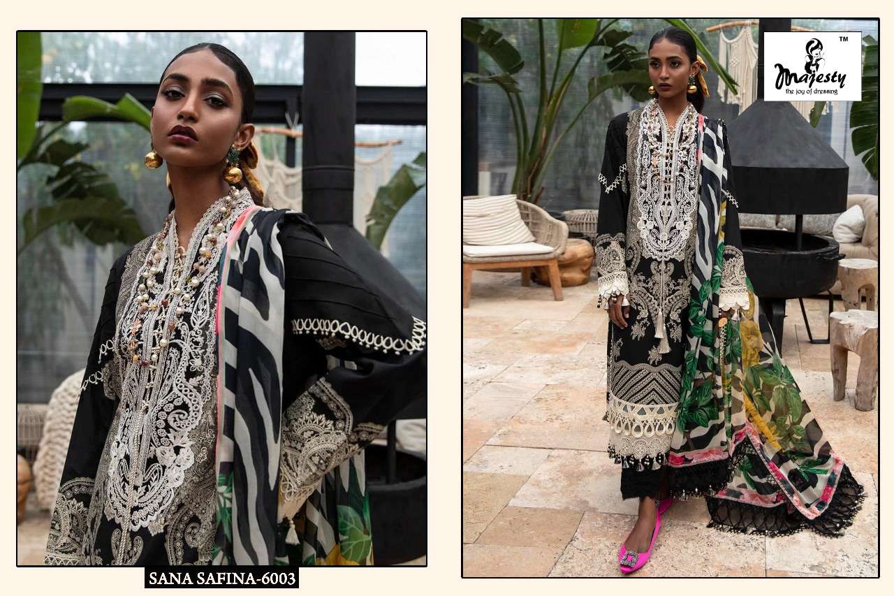 MAJESTY PRESENTS SANA SAFINA VOL-06  PURE COTTON PAKISTANI SALWAR SUITS IN WHOLESALE RATE IN SURAT - SAI DRESSES