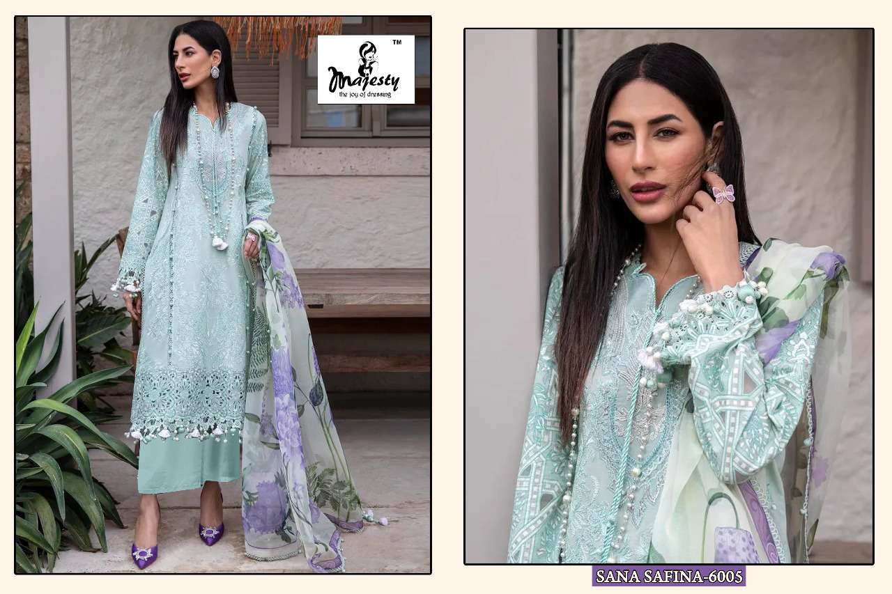 MAJESTY PRESENTS SANA SAFINA VOL-06  PURE COTTON PAKISTANI SALWAR SUITS IN WHOLESALE RATE IN SURAT - SAI DRESSES