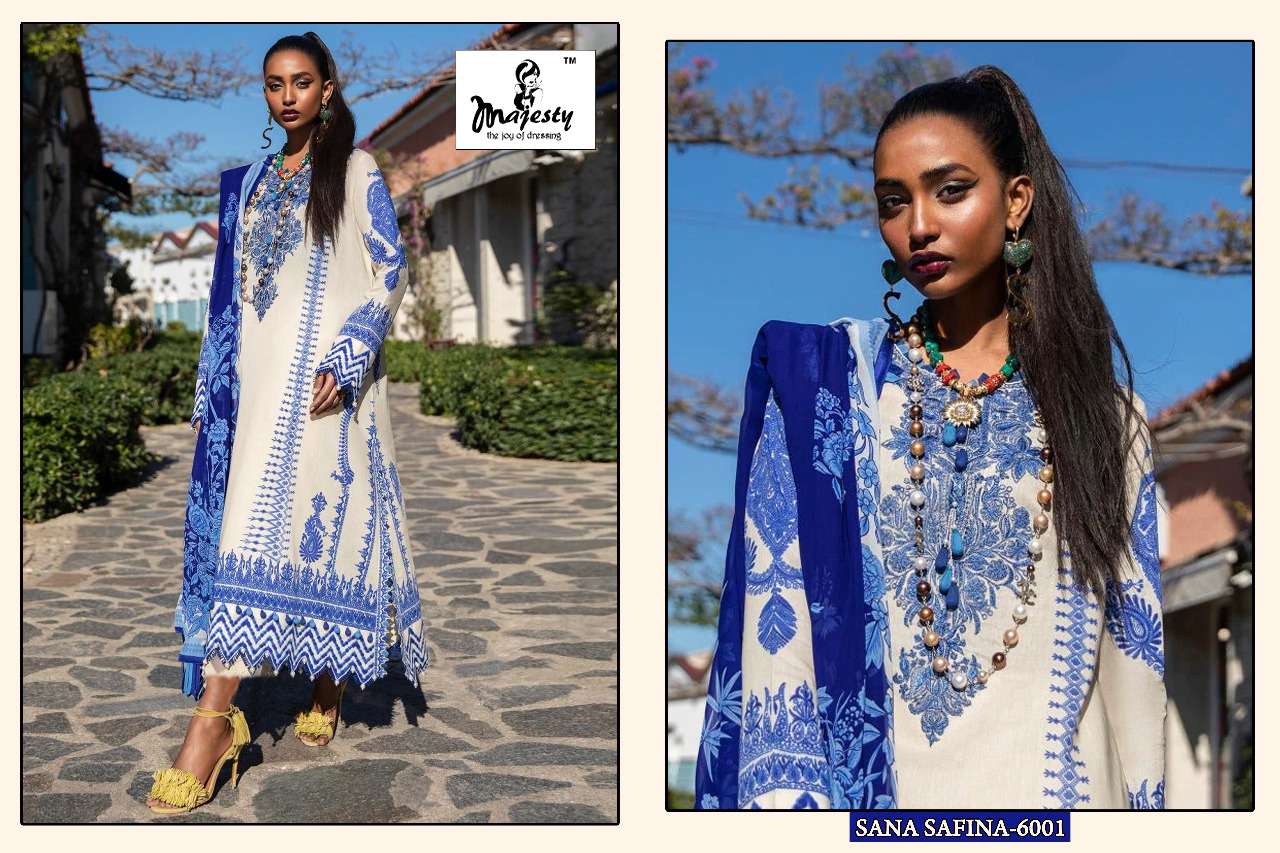 MAJESTY PRESENTS SANA SAFINA VOL-06  PURE COTTON PAKISTANI SALWAR SUITS IN WHOLESALE RATE IN SURAT - SAI DRESSES
