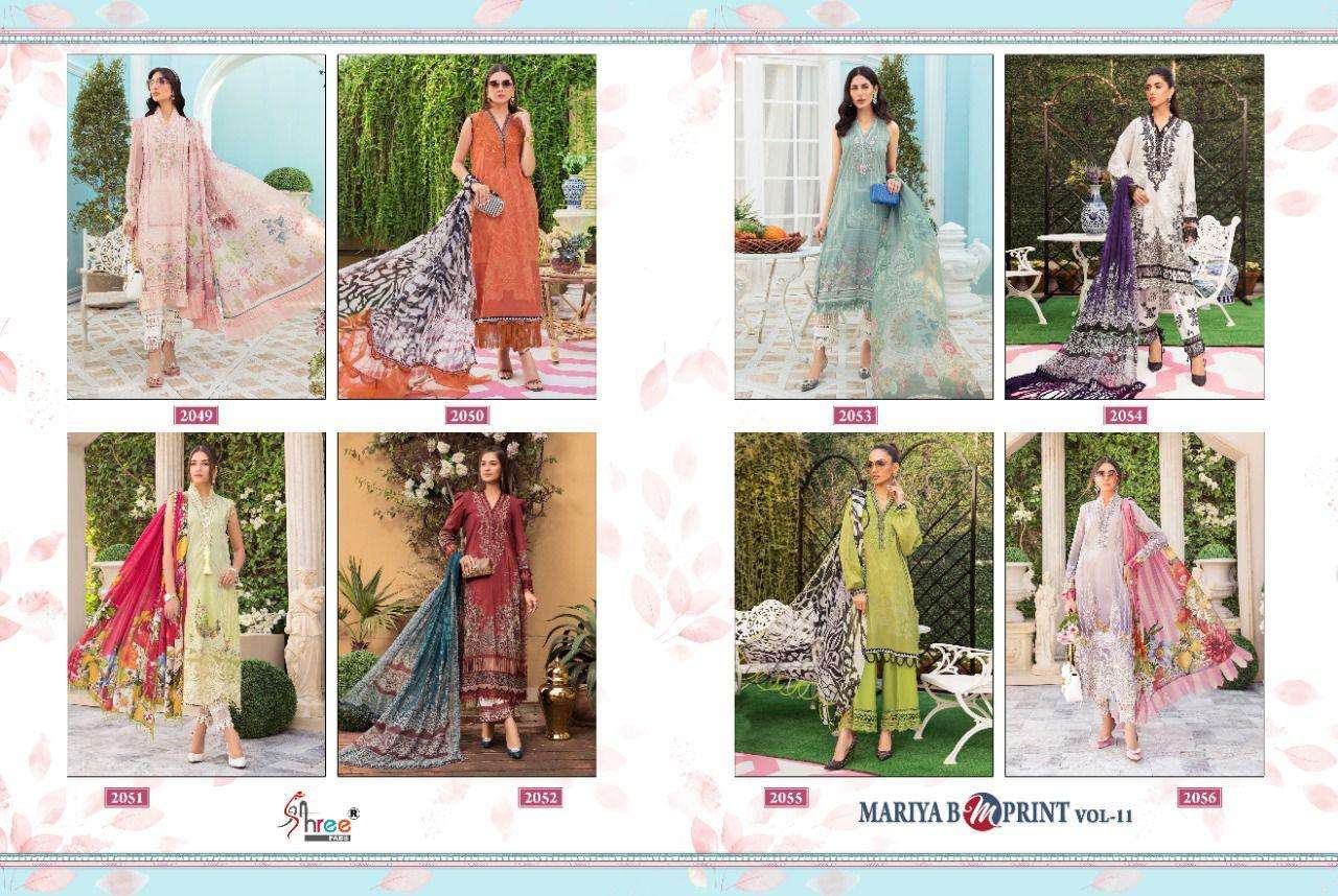  Mariya B M Print Vol 11 Shree Fabs Pakistani Dress Material in wholesale rate in surat-sai dresses