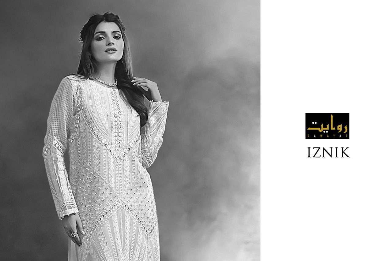 RAWAYAT PRESENT IZNIK VOL-3 GEORGETTE SEMI STICHED SALWAR SUITS IN WHOLESALE PRICE IN SURAT - SAI DRESSES