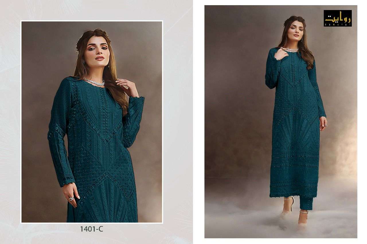 RAWAYAT PRESENT IZNIK VOL-3 GEORGETTE SEMI STICHED SALWAR SUITS IN WHOLESALE PRICE IN SURAT - SAI DRESSES