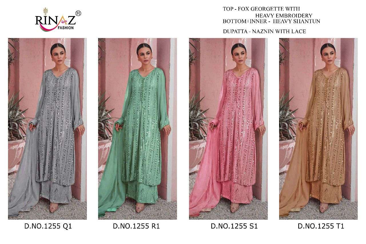 RINAZ FASHION PRESENT RINAZ D.NO 1255 COLOUR SERIES GEORGETTE PAKISTANI  SALWAR SUITS IN WHOLESALE PRICE