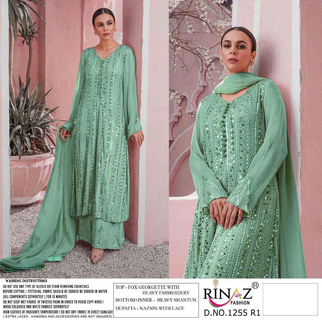 RINAZ FASHION PRESENT RINAZ D.NO 1255 COLOUR SERIES GEORGETTE PAKISTANI SALWAR SUITS IN WHOLESALE PRICE IN SURAT - SAI DRESSES