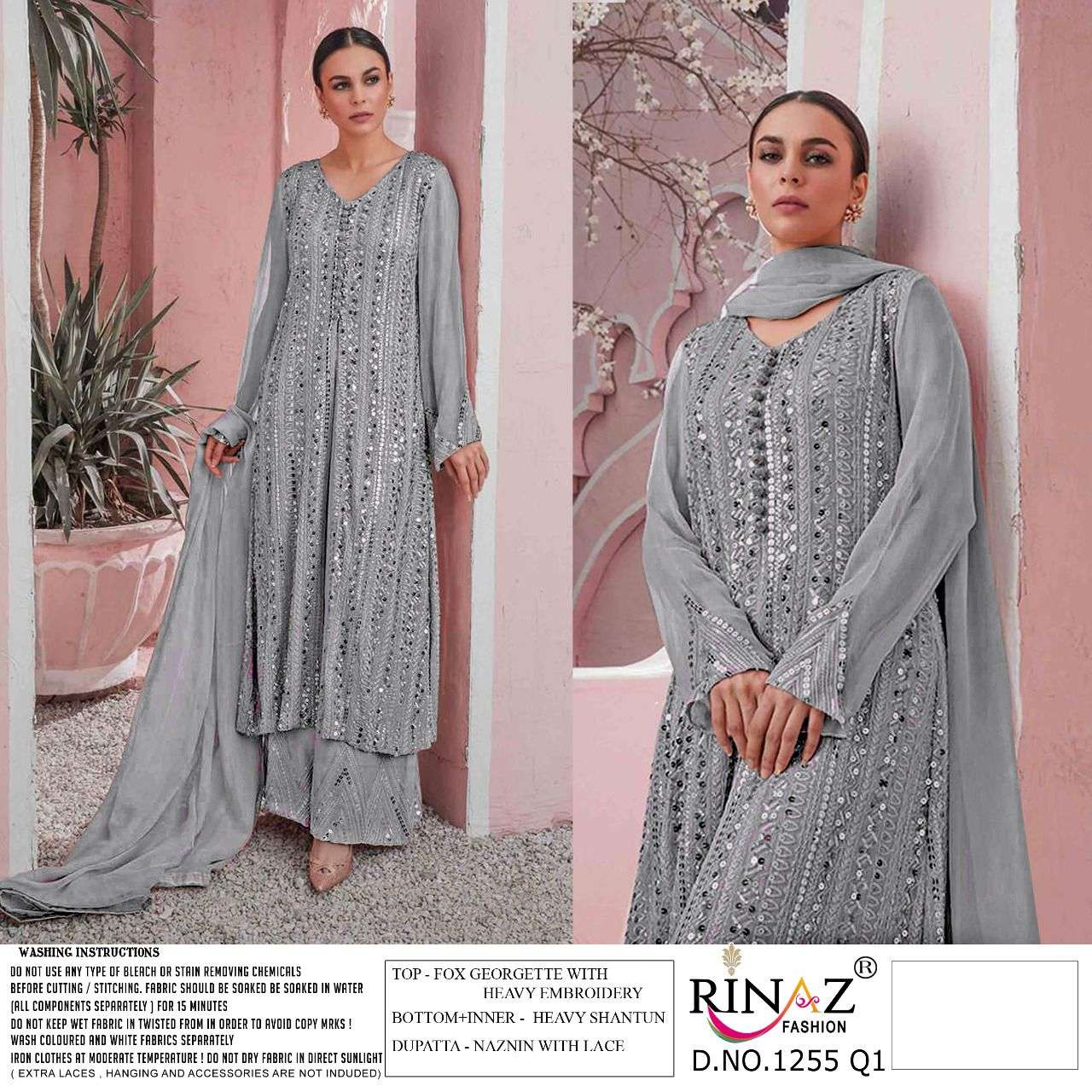 RINAZ FASHION PRESENT RINAZ D.NO 1255 COLOUR SERIES GEORGETTE PAKISTANI SALWAR SUITS IN WHOLESALE PRICE IN SURAT - SAI DRESSES