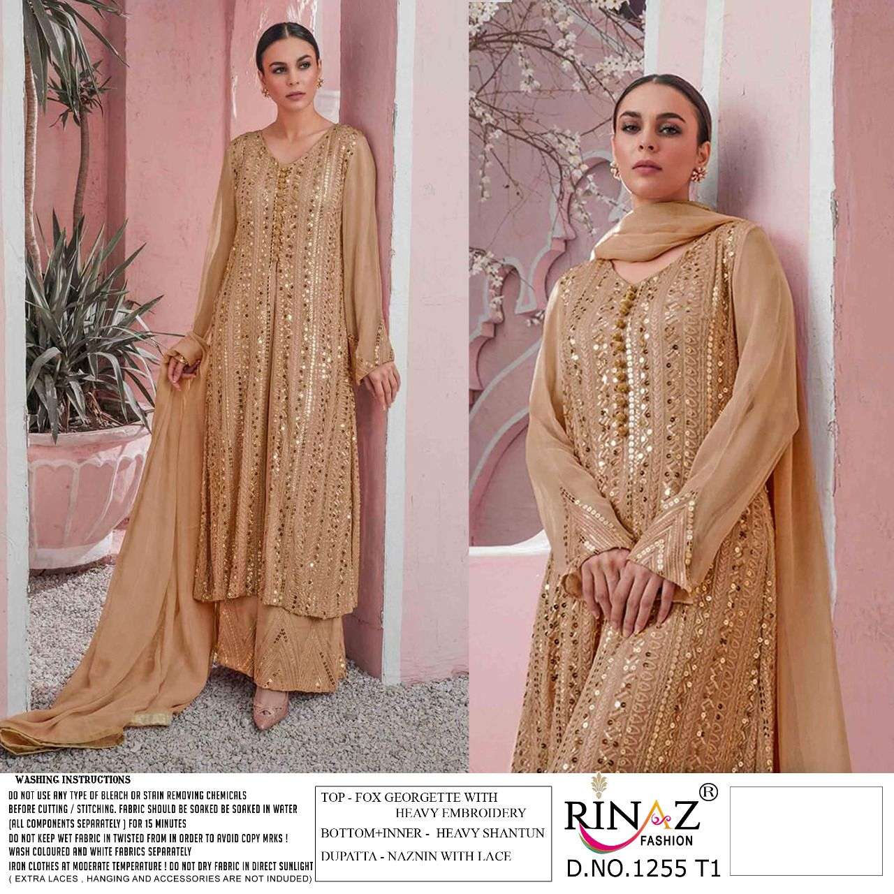 RINAZ FASHION PRESENT RINAZ D.NO 1255 COLOUR SERIES GEORGETTE PAKISTANI SALWAR SUITS IN WHOLESALE PRICE IN SURAT - SAI DRESSES