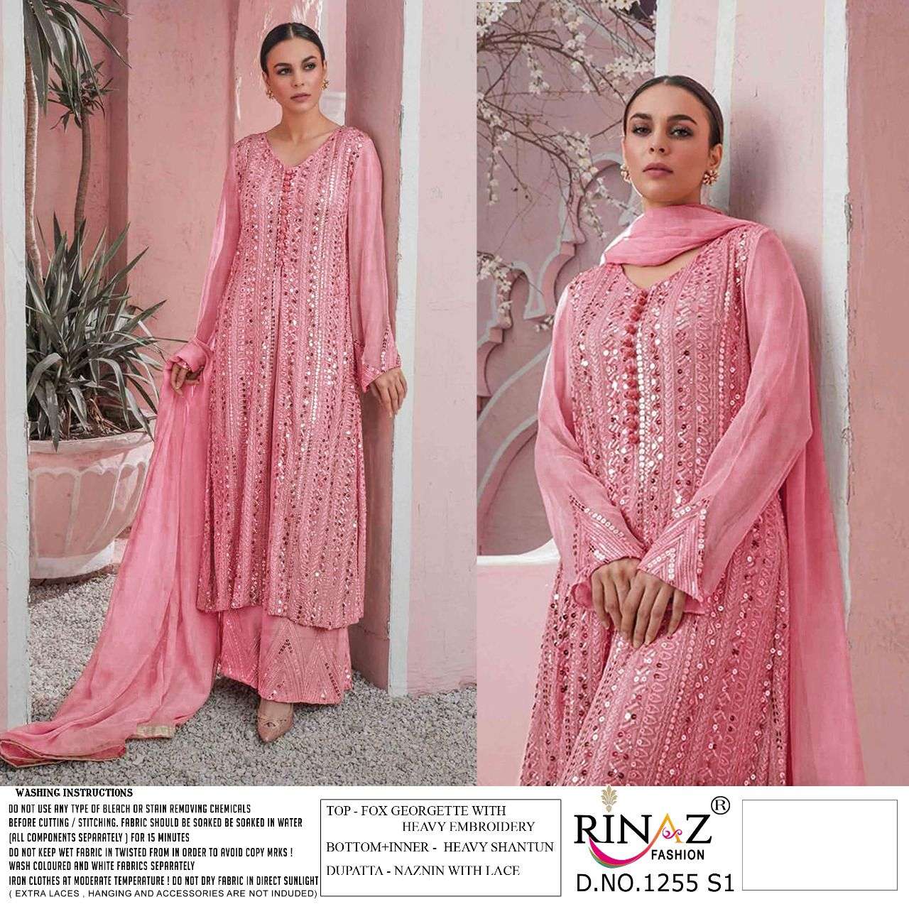 RINAZ FASHION PRESENT RINAZ D.NO 1255 COLOUR SERIES GEORGETTE PAKISTANI SALWAR SUITS IN WHOLESALE PRICE IN SURAT - SAI DRESSES