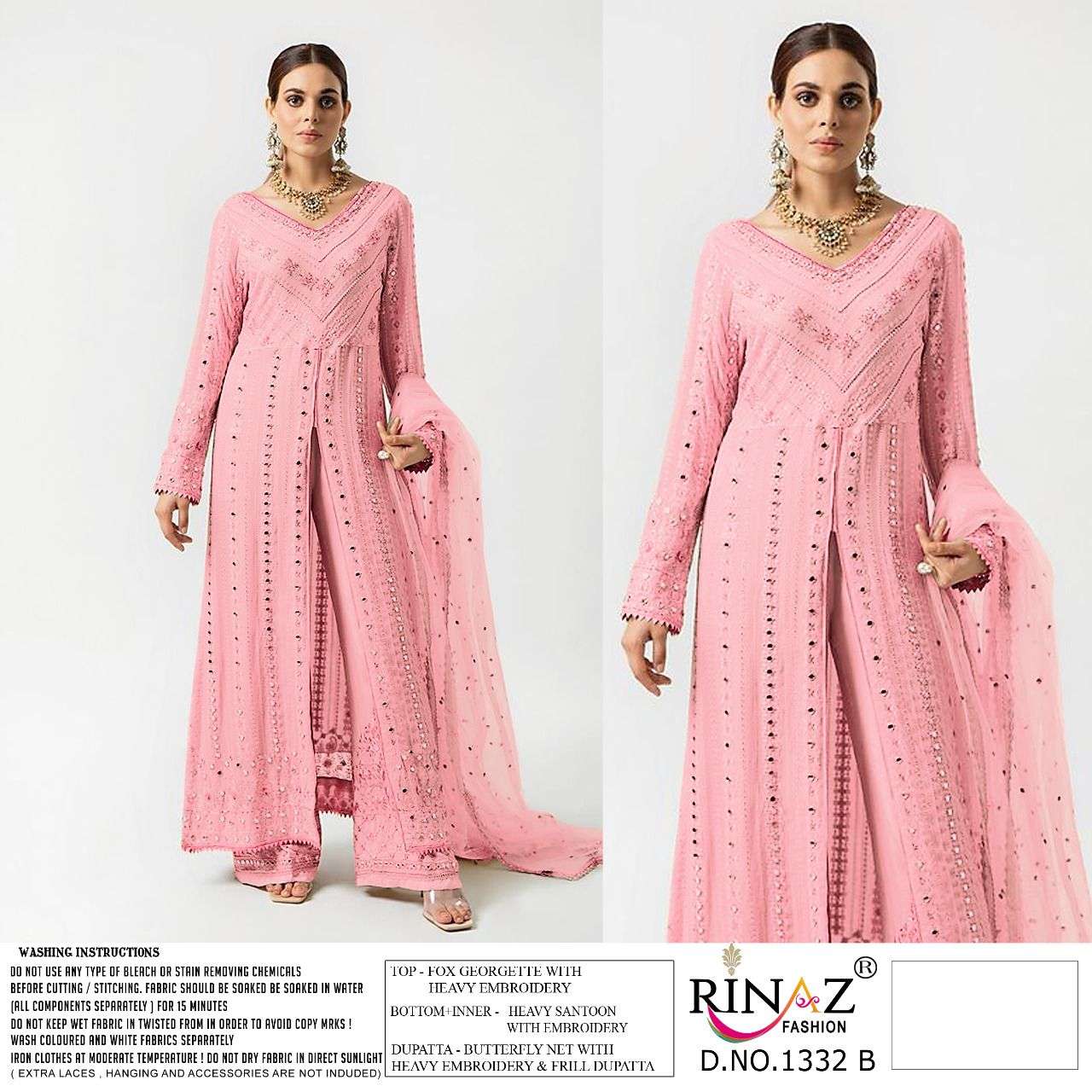 Rinaz Fashion Present Rinaz D.No.1332 A To D.No 1332 D Series Georgette Dress Material In Wholesale Price In Surat - Sai Dresses