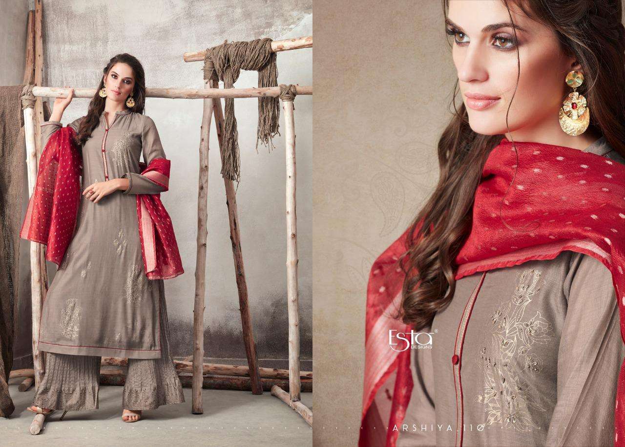 ESTA PRESENT ARSHIYA FOIL PRINTED PURE COTTON SALWAR SUITS IN WHOLESALE PRICE IN SURAT - SAI DRESSES