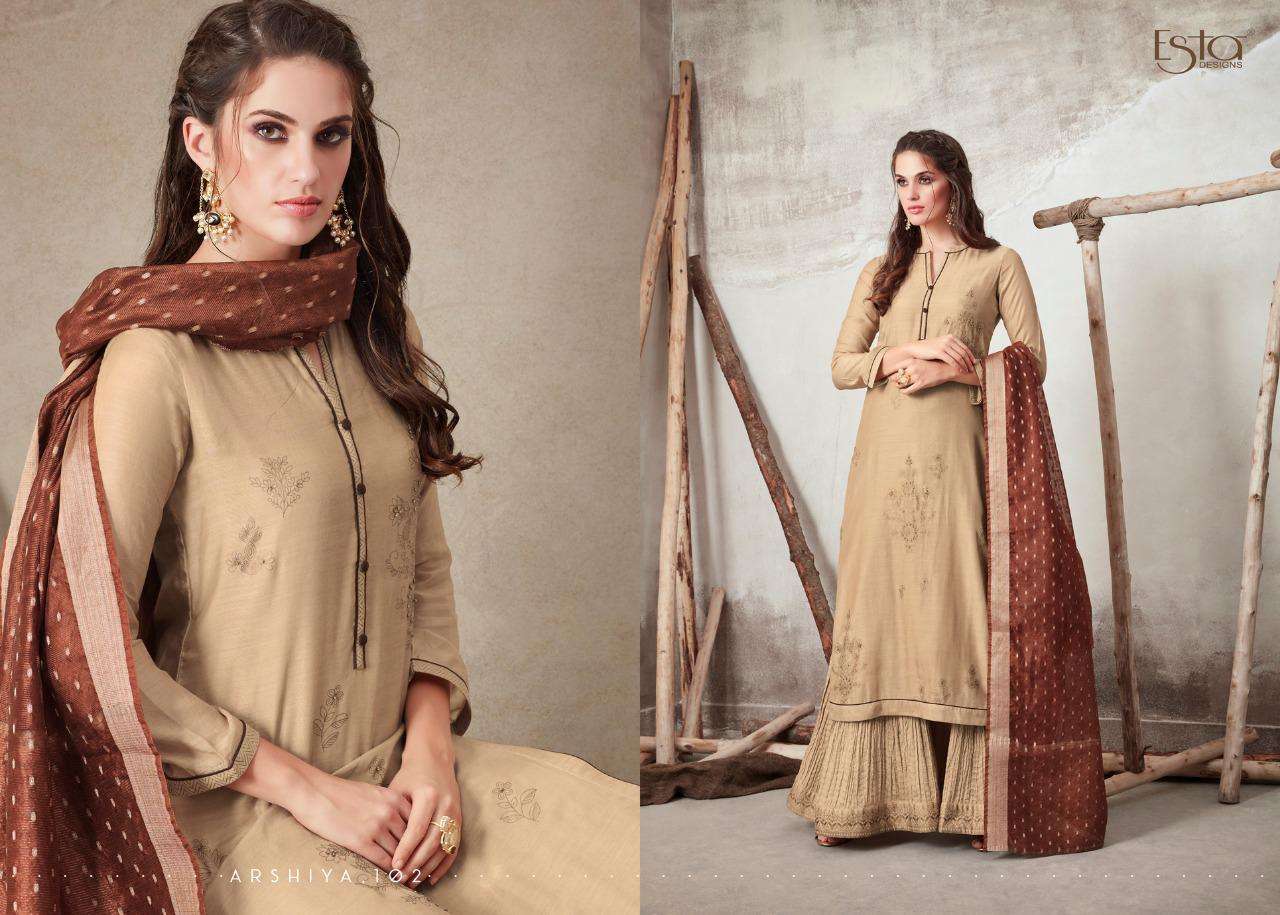 ESTA PRESENT ARSHIYA FOIL PRINTED PURE COTTON SALWAR SUITS IN WHOLESALE PRICE IN SURAT - SAI DRESSES