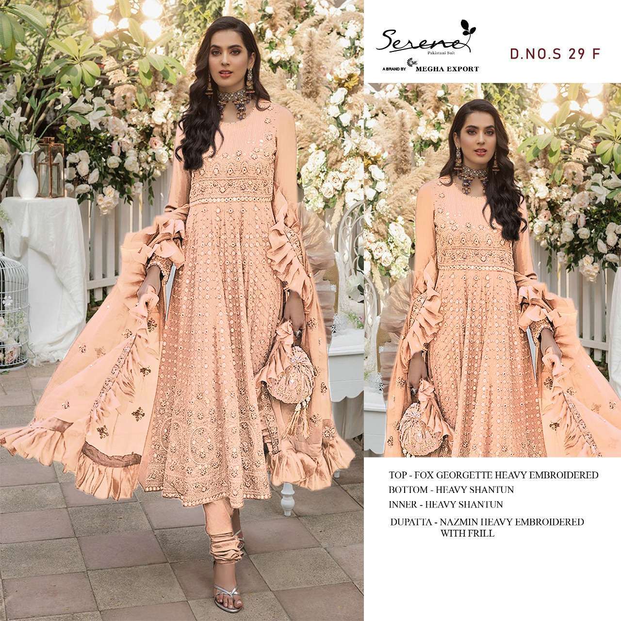 SERENE PRESENT ETHENA SERIES 29-E TO 29-H GEORGETTE SEMI STICHED SALWAR SUITS IN WHOLESALE PRICE IN SURAT - SAI DRESSES