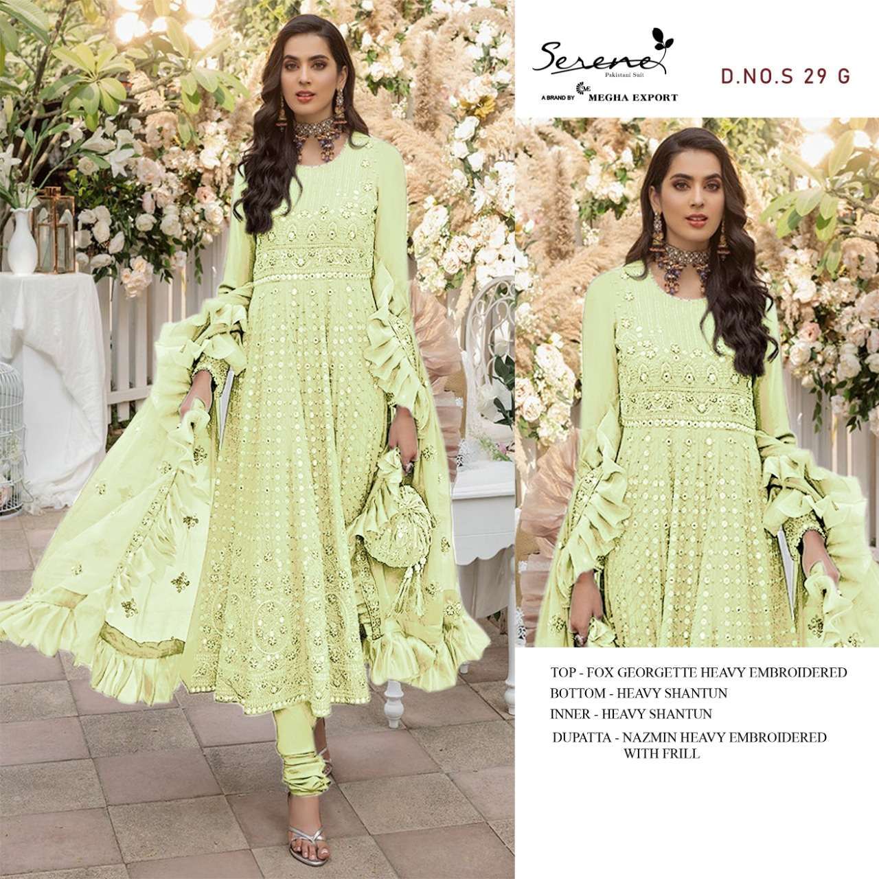 SERENE PRESENT ETHENA SERIES 29-E TO 29-H GEORGETTE SEMI STICHED SALWAR SUITS IN WHOLESALE PRICE IN SURAT - SAI DRESSES