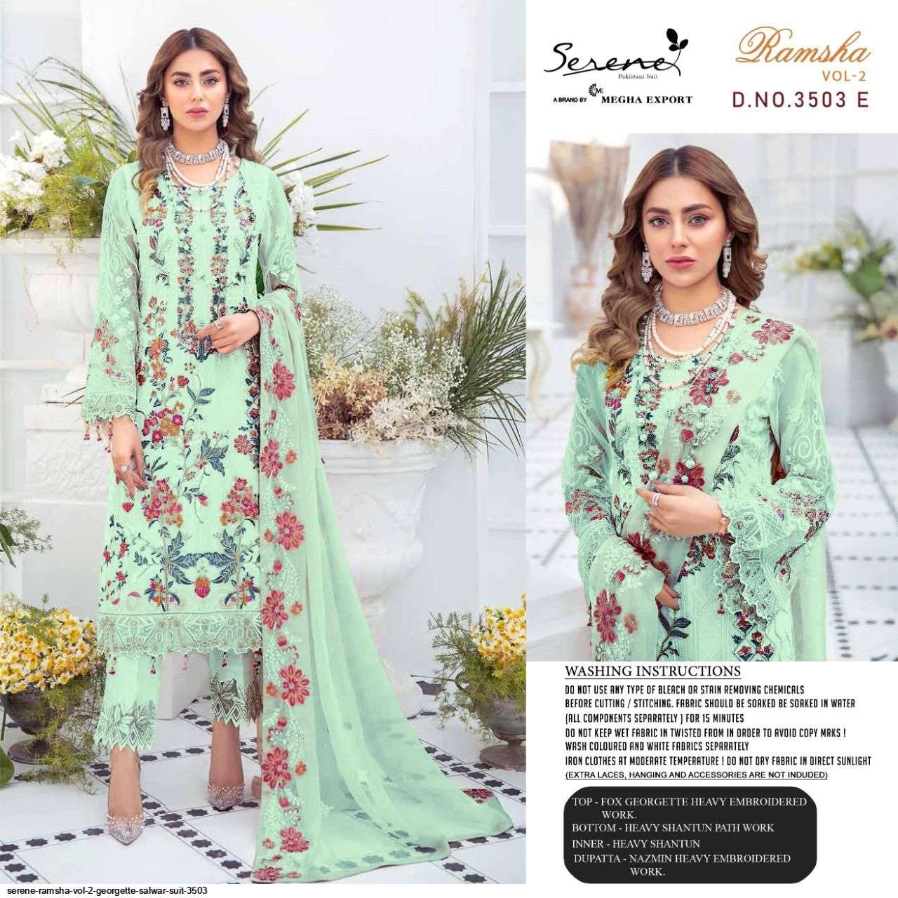 SERENE PRESRNT SERENE VOL 7 GEORGETTE SALWAR SUIT 3503 IN WHOLESALE PRICE IN SURAT - SAI DRESSES