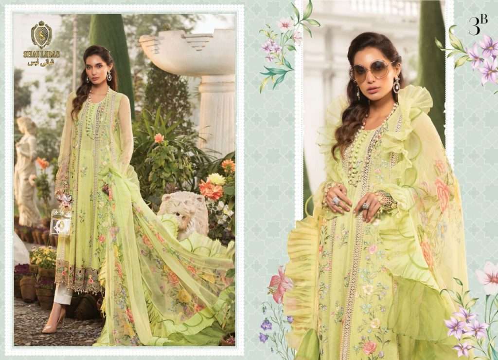   SHAI LIBAAS PRESENT MARIA B EXCLUSIVE LUXURY LAWN COLLECTION CAMBIRC COTTON SUITS IN WHOLESALE PRICE IN SURAT - SAI DRESSES