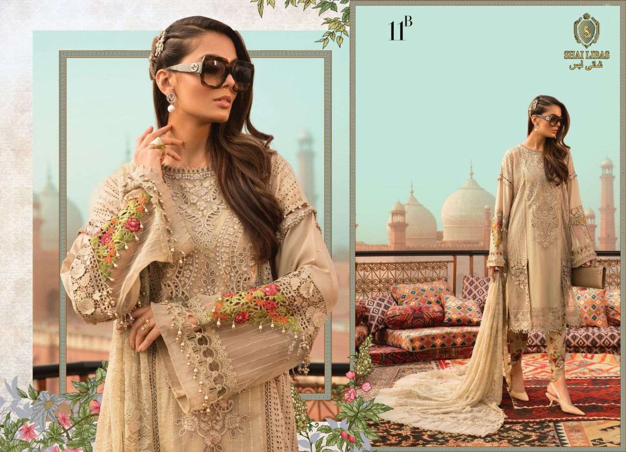   SHAI LIBAAS PRESENT MARIA B EXCLUSIVE LUXURY LAWN COLLECTION CAMBIRC COTTON SUITS IN WHOLESALE PRICE IN SURAT - SAI DRESSES