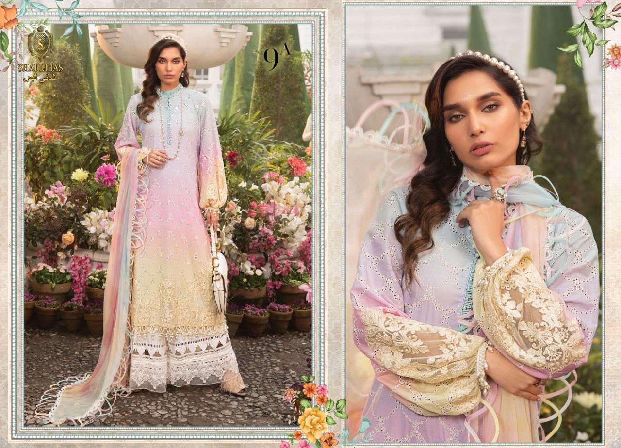   SHAI LIBAAS PRESENT MARIA B EXCLUSIVE LUXURY LAWN COLLECTION CAMBIRC COTTON SUITS IN WHOLESALE PRICE IN SURAT - SAI DRESSES