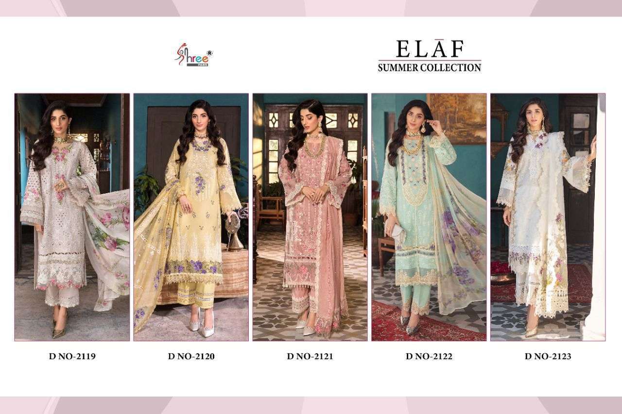 SHREE FAB PRESENT ELAF SUMMER COLLECTION COTTON WITH FANCY WORK PAKISTANI COLLECTION IN WHOLESALE PRICE IN SURAT - SAI DRESSES