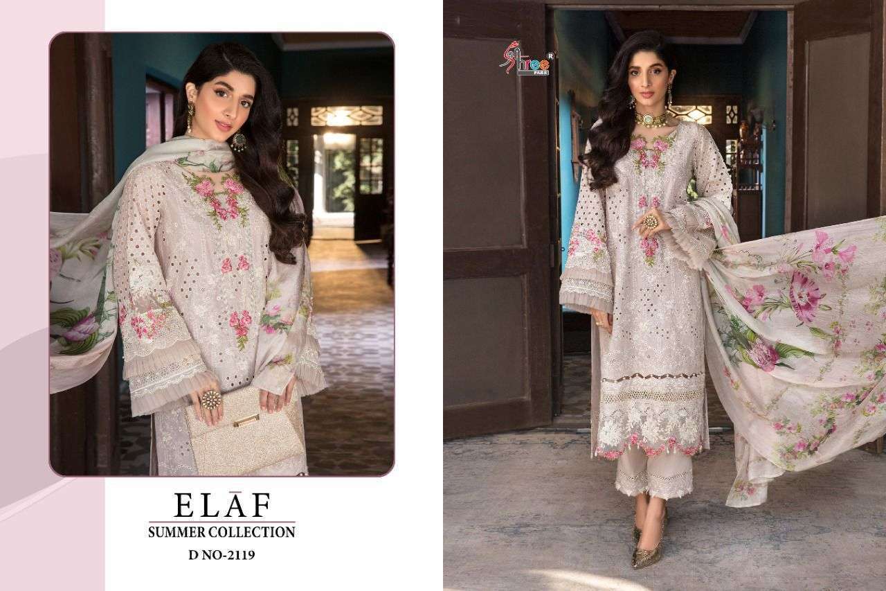 SHREE FAB PRESENT ELAF SUMMER COLLECTION COTTON WITH FANCY WORK PAKISTANI COLLECTION IN WHOLESALE PRICE IN SURAT - SAI DRESSES