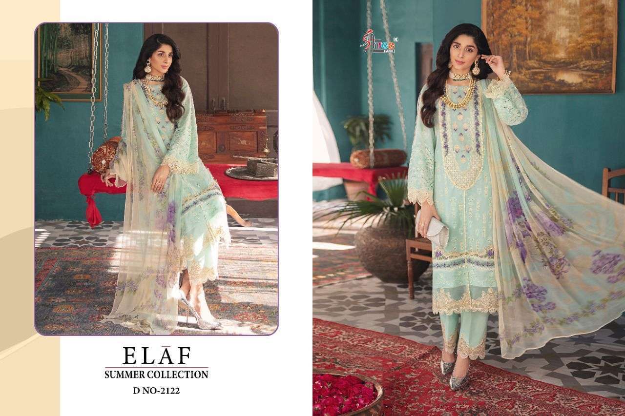 SHREE FAB PRESENT ELAF SUMMER COLLECTION COTTON WITH FANCY WORK PAKISTANI COLLECTION IN WHOLESALE PRICE IN SURAT - SAI DRESSES