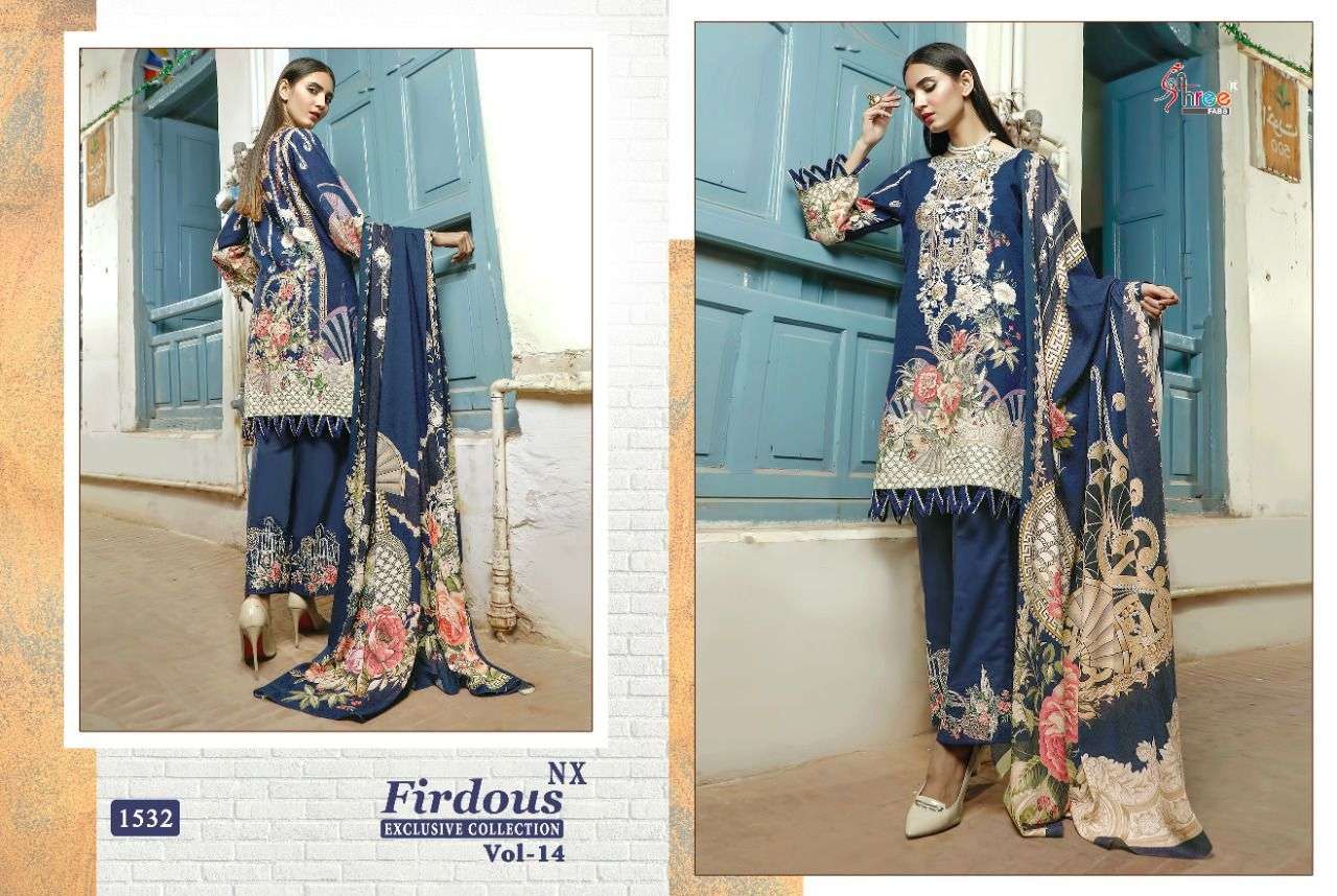 SHREE FAB PRESENT FIRDOUS EXCLUSIVE COLLECTION VOL-14 NX PAKISTANI SALWAR KAMEEZ IN WHOLESALE PRICE IN SURAT - SAI DRESSES 