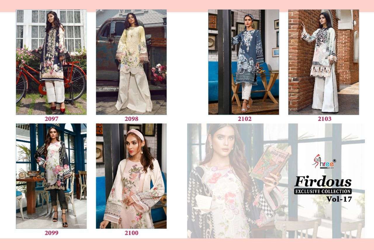 SHREE FAB PRESENT FIRDOUS EXCLUSIVE COLLECTION VOL 17 PRINTED PURE COTTON WITH PATCH WORK PAKISTANI DRESS MATERIAL IN WHOLESALE PRICE IN SURAT - SAI DRESSES