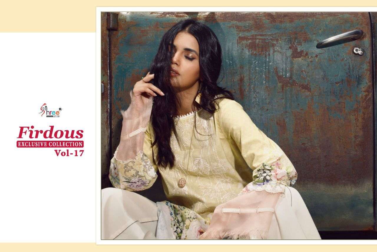 SHREE FAB PRESENTS FIRDOUS EXCLUSIVE COLLECTION VOL-17 SALWAR SUIT COLLECTION IN WHOLESALE PRICE IN SURAT - SAI DRESSES 