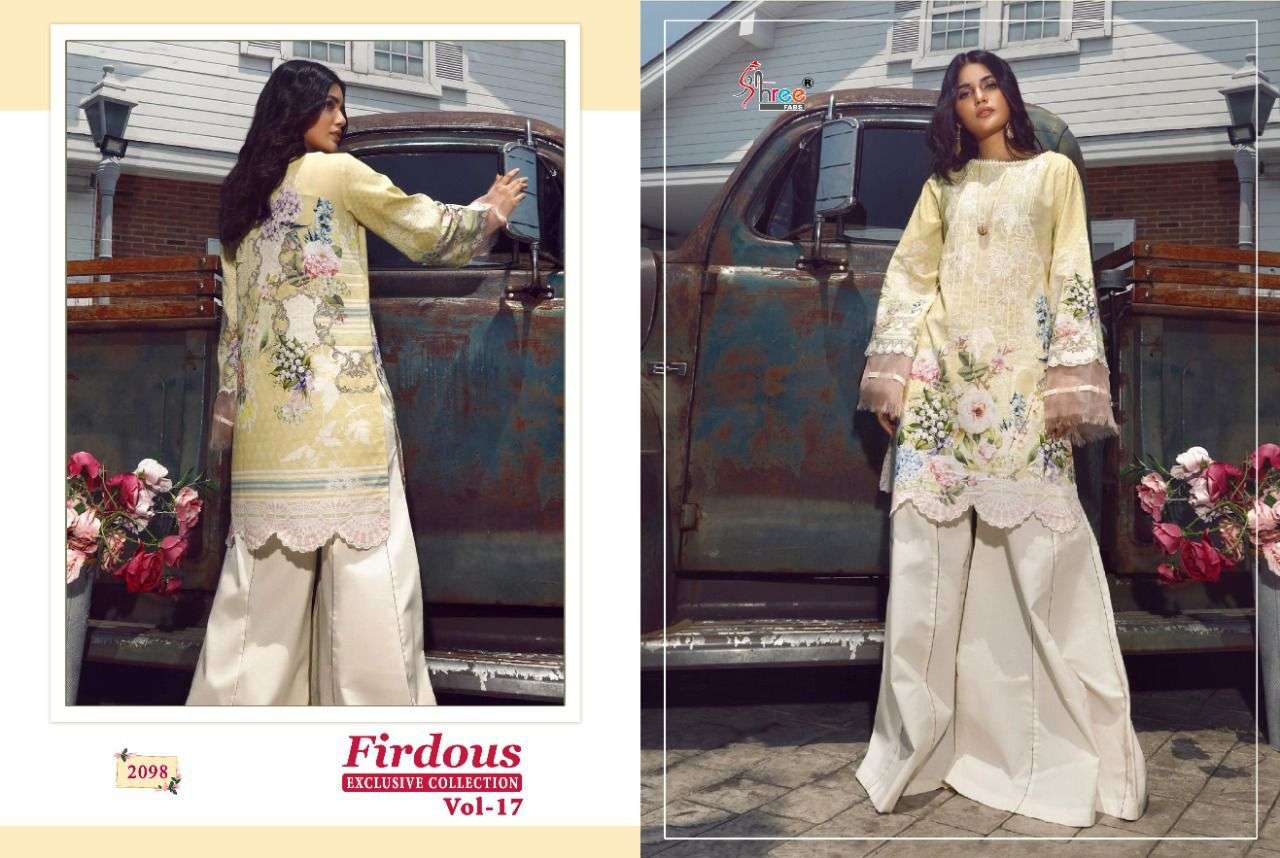 SHREE FAB PRESENTS FIRDOUS EXCLUSIVE COLLECTION VOL-17 SALWAR SUIT COLLECTION IN WHOLESALE PRICE IN SURAT - SAI DRESSES 