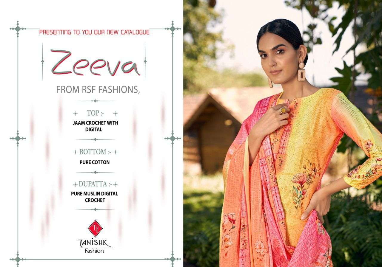 TANISHK FASHION PRESENT ZEEVA DESIGNER JAM COTTON DIGITAL PRINTED SUITS IN WHOLESALE PRICE IN SURAT - SAI DRESSES