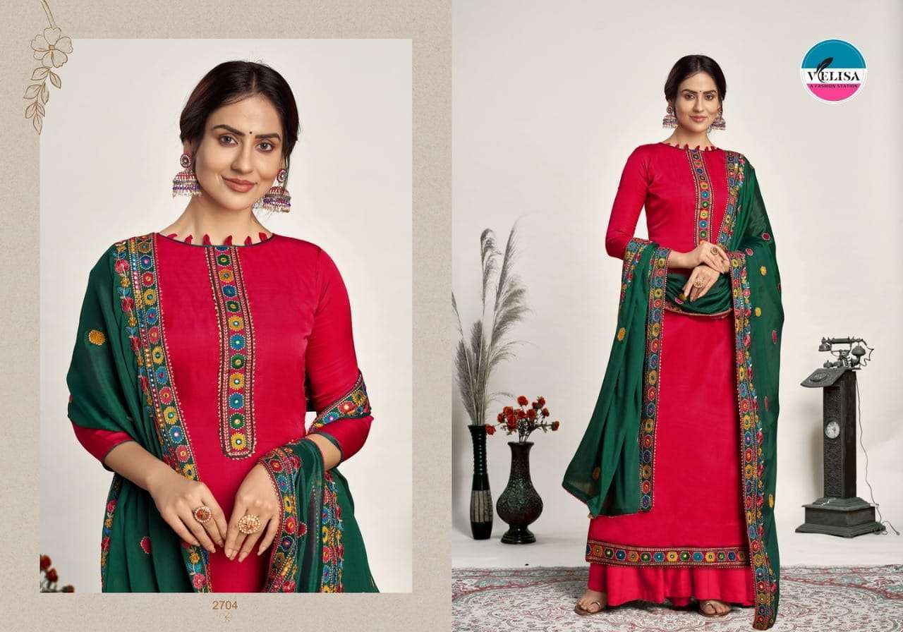 VELISA PRESENT KAZI DESIGN NO 2701 TO 2704 IN STYLISH SHARARA SUITS PURE PARAMPARA SILK DRESSES IN WHOLESALE PRICE IN SURAT - SAI DRESSES