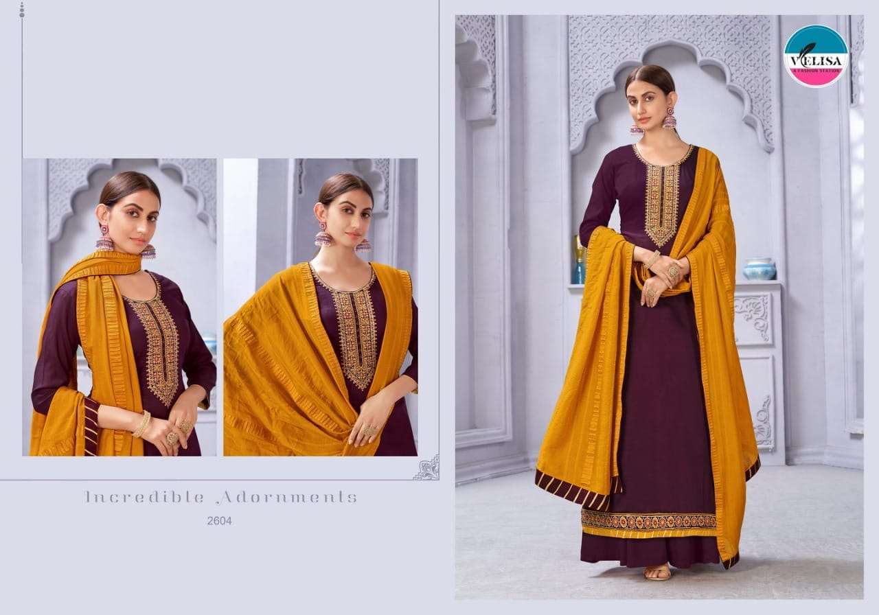 VELISA PRESENT MIRZA SILK ELEGANT LOOK SALWAR KAMEEZ IN WHOLESALE PRICE IN SURAT- SAI DRESSES 