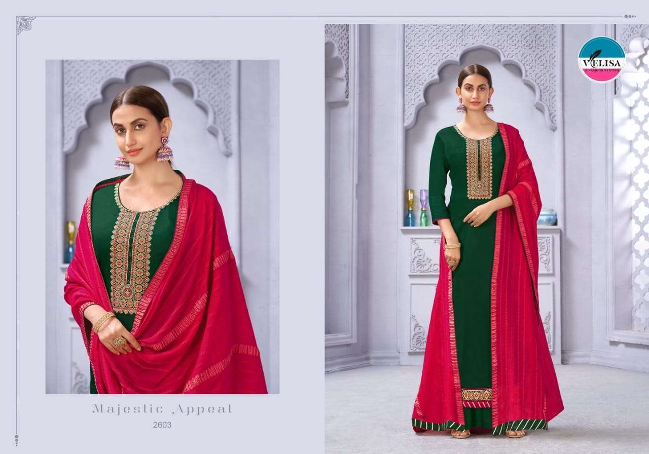 VELISA PRESENT MIRZA SILK ELEGANT LOOK SALWAR KAMEEZ IN WHOLESALE PRICE IN SURAT- SAI DRESSES 