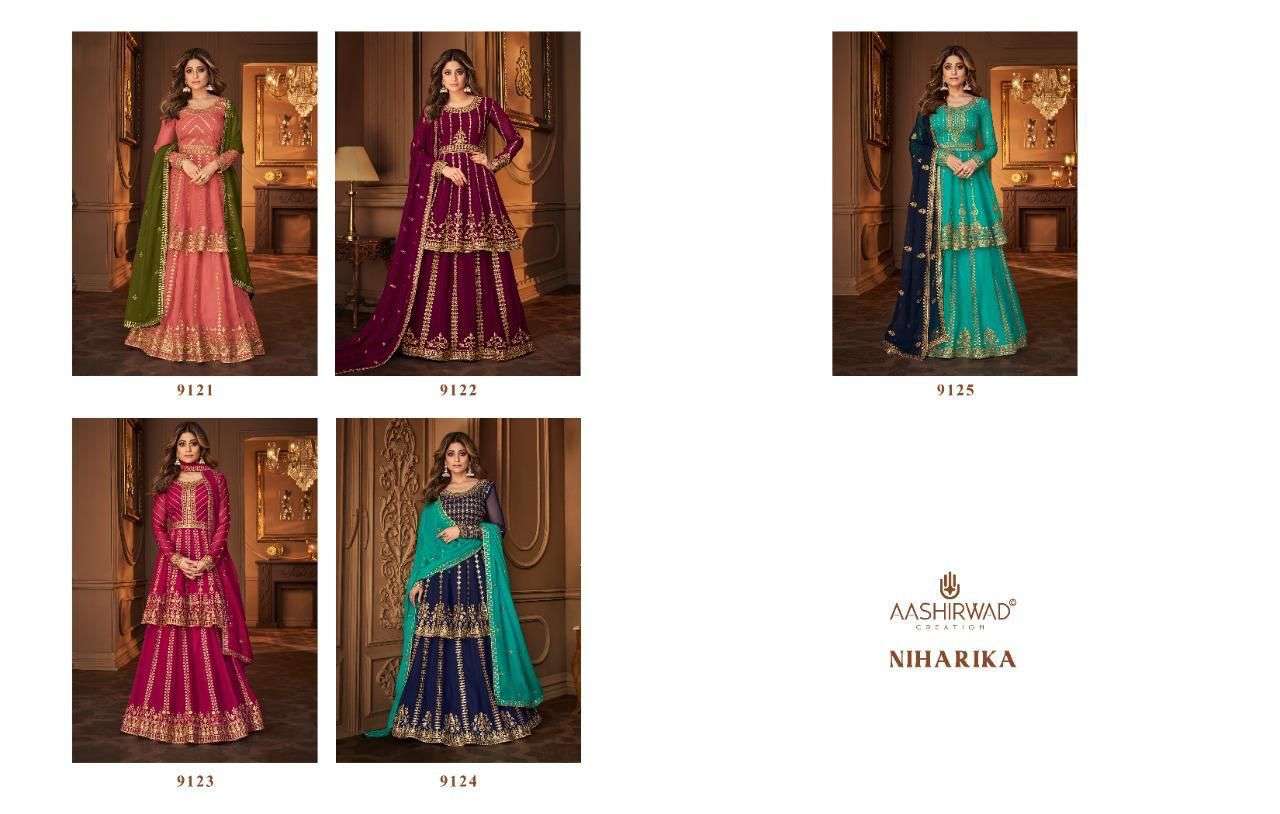 AASHIRWAD CREATION PRESENTS NIHARIKA DESIGNER SUITS COLLECTION IN WHOLESALE PRICE IN SURAT - SAI DRESSES 