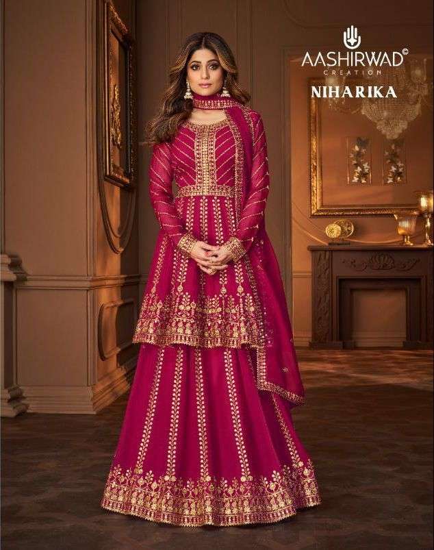 AASHIRWAD CREATION PRESENTS NIHARIKA DESIGNER SUITS COLLECTION IN WHOLESALE PRICE IN SURAT - SAI DRESSES 