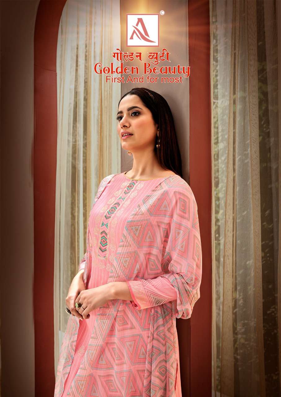 ALOK PRESENTS GOLDEN BEAUTY COTTON SALWAR SUITS COLLECTION IN WHOLESALE PRICE IN SURAT - SAI DRESSES 