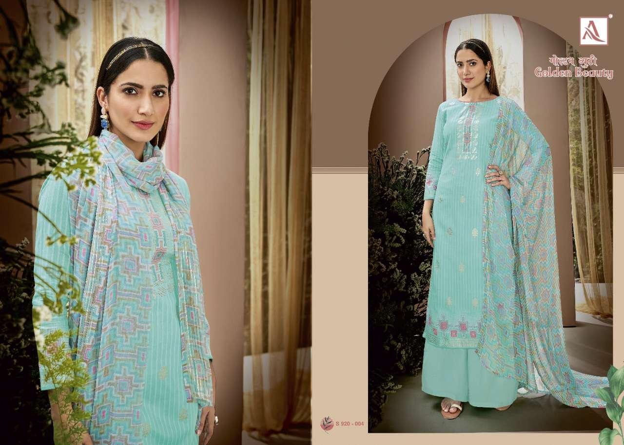 ALOK PRESENTS GOLDEN BEAUTY COTTON SALWAR SUITS COLLECTION IN WHOLESALE PRICE IN SURAT - SAI DRESSES 