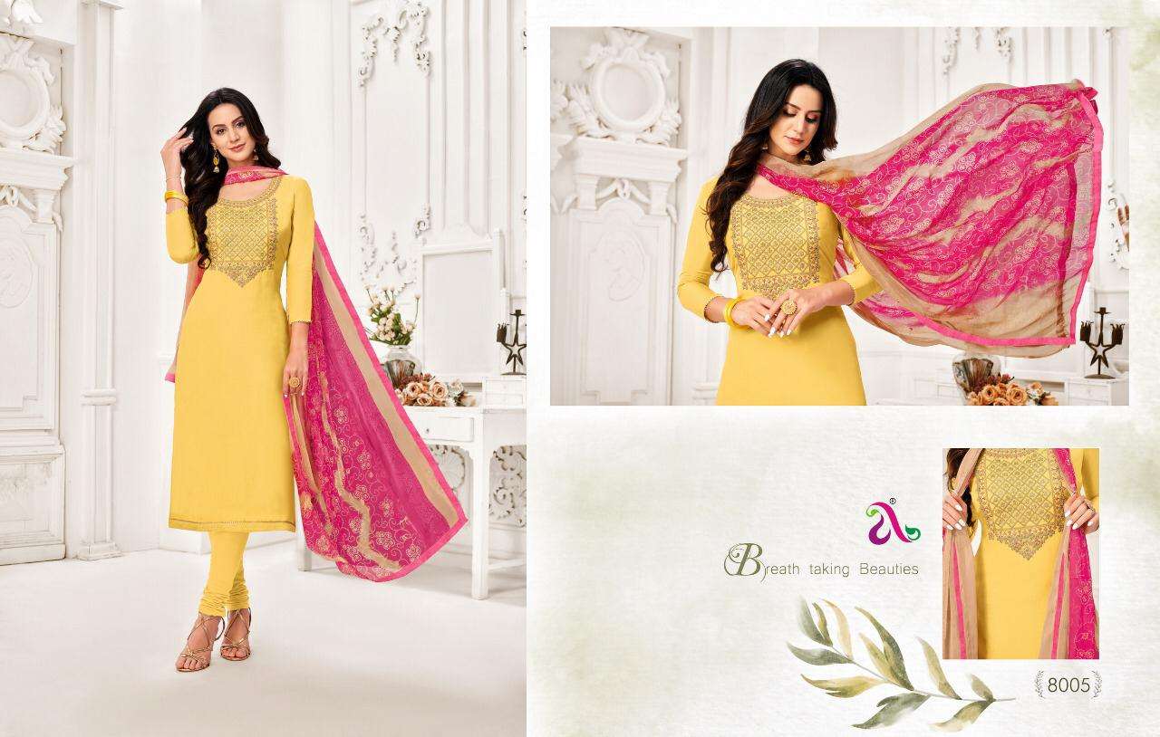 ANGROOP PLUS PRESENT DAIRY MILK VOL 32 CHANDERI COTTON CASUAL WEAR SALWAR SUITS IN WHOLESALE PRICE IN SURAT - SAI DRESSES 