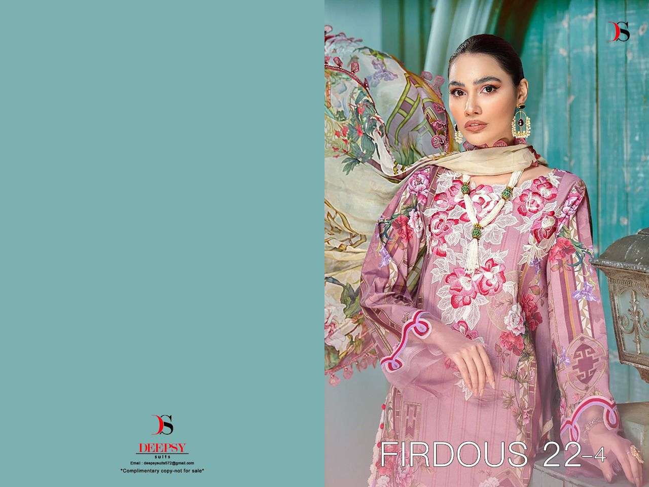 DEEPSY PRESENTS FIRDOUS-22-4 PAKISTANI PURE COTTON COLLECTION IN WHOLESALE RATE IN SURAT - SAI DRESSES 