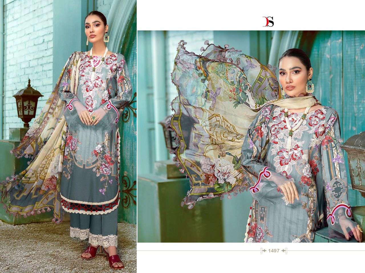DEEPSY PRESENTS FIRDOUS-22-4 PAKISTANI PURE COTTON COLLECTION IN WHOLESALE RATE IN SURAT - SAI DRESSES 