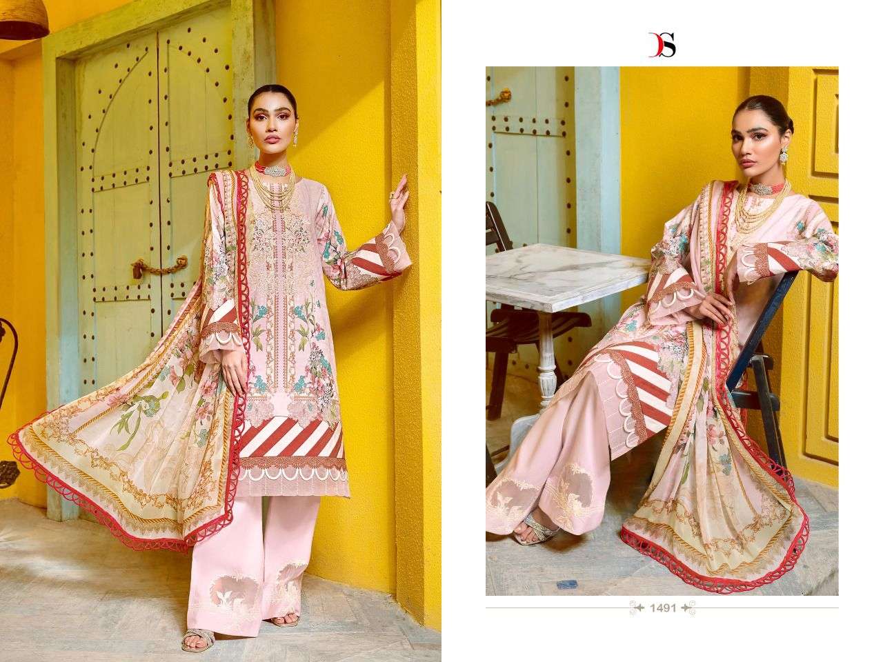 DEEPSY PRESENTS FIRDOUS-22-4 PAKISTANI PURE COTTON COLLECTION IN WHOLESALE RATE IN SURAT - SAI DRESSES 