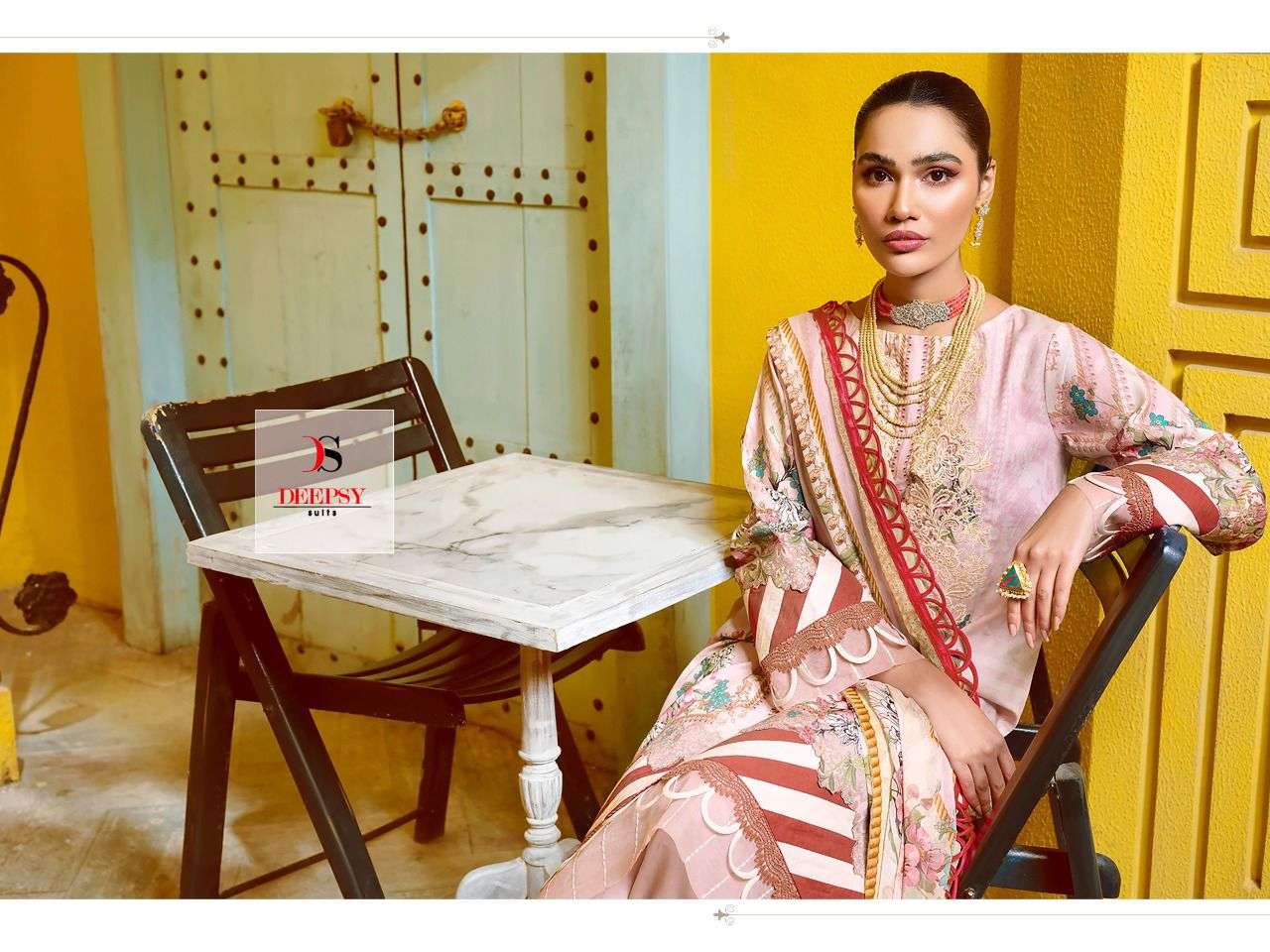 DEEPSY PRESENTS FIRDOUS-22-4 PAKISTANI PURE COTTON COLLECTION IN WHOLESALE RATE IN SURAT - SAI DRESSES 