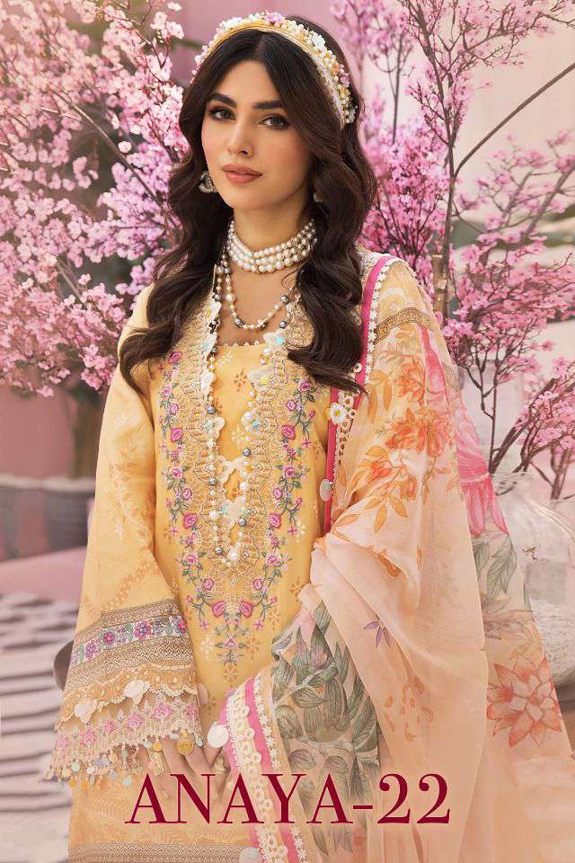 DEEPSY SUITS PRESENT ANAYA VOL 22 PURE COTTON WITH EMBROIDERY WORK PAKISTANI SALWAR SUITS COLLECTION IN WHOLESALE PRICE IN SURAT - SAI DRESSES