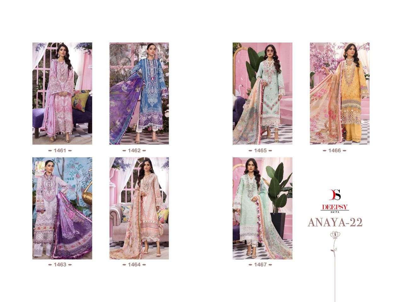 DEEPSY SUITS PRESENT ANAYA VOL 22 PURE COTTON WITH EMBROIDERY WORK PAKISTANI SALWAR SUITS COLLECTION IN WHOLESALE PRICE IN SURAT - SAI DRESSES