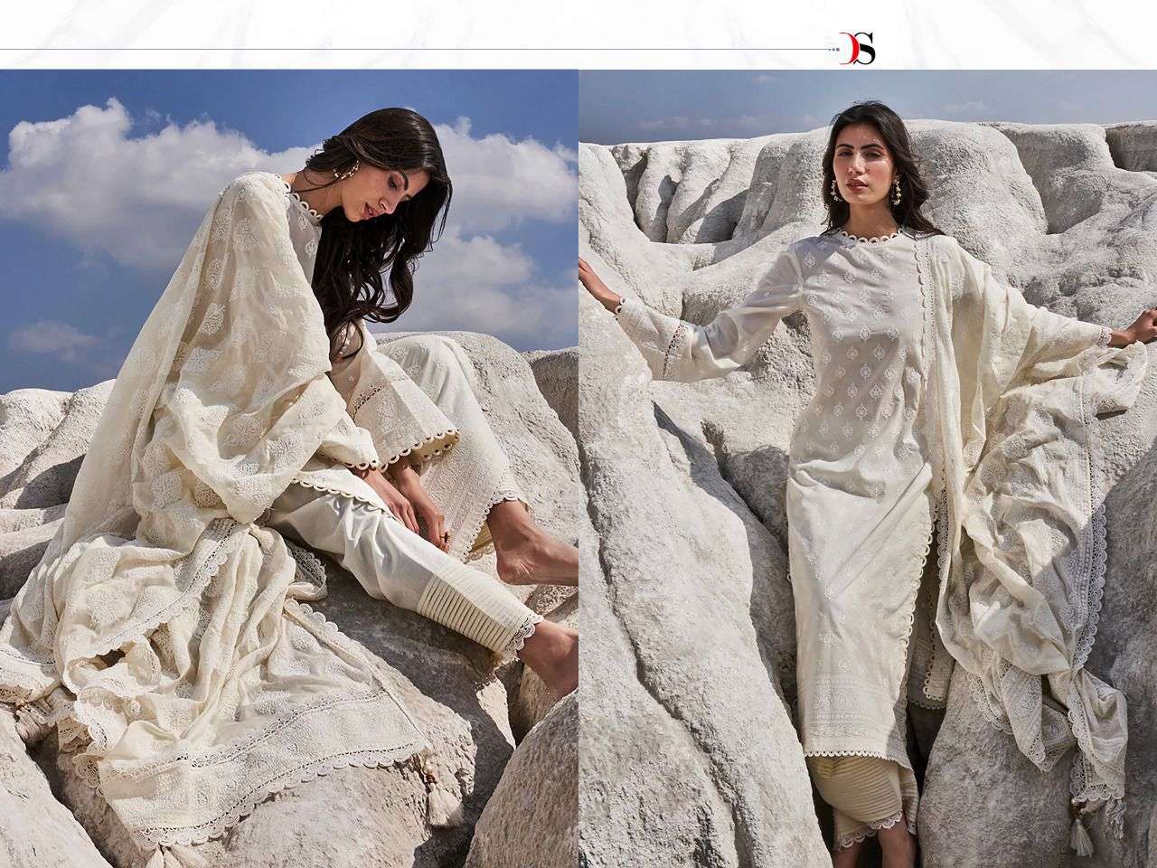 DEEPSY SUITS PRESENT CHIKANKARI - 22 PURE COTTON WITH EMBROIDERY PAKISTANI SUITS IN WHOLESALE PRICE IN SURAT - SAI DRESSES