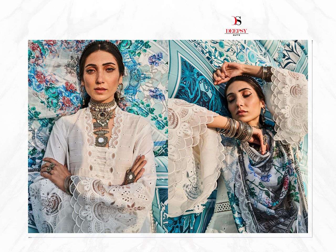 DEEPSY SUITS PRESENT CHIKANKARI - 22 PURE COTTON WITH EMBROIDERY PAKISTANI SUITS IN WHOLESALE PRICE IN SURAT - SAI DRESSES