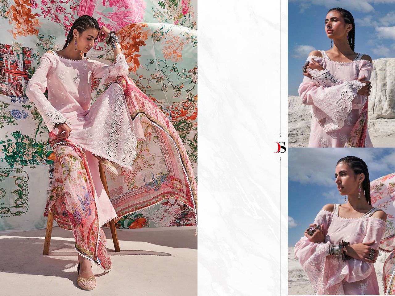 DEEPSY SUITS PRESENT CHIKANKARI - 22 PURE COTTON WITH EMBROIDERY PAKISTANI SUITS IN WHOLESALE PRICE IN SURAT - SAI DRESSES