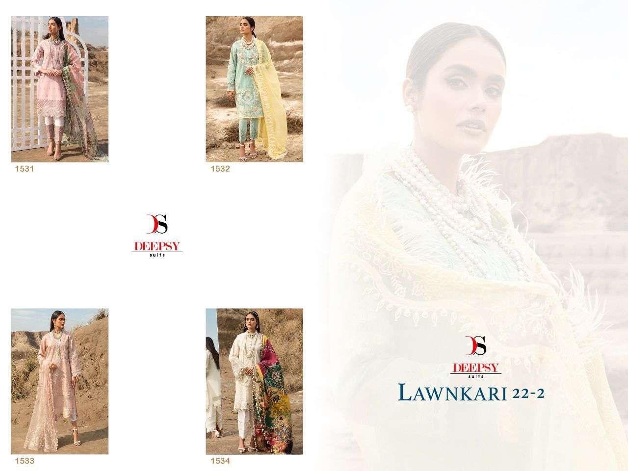 DEEPSY SUITS PRESENT LAWNKARI -22-2 COTTON EMBROIDERY PAKISTANI SUITS IN WHOLESALE PRICE IN SURAT - SAI DRESSES