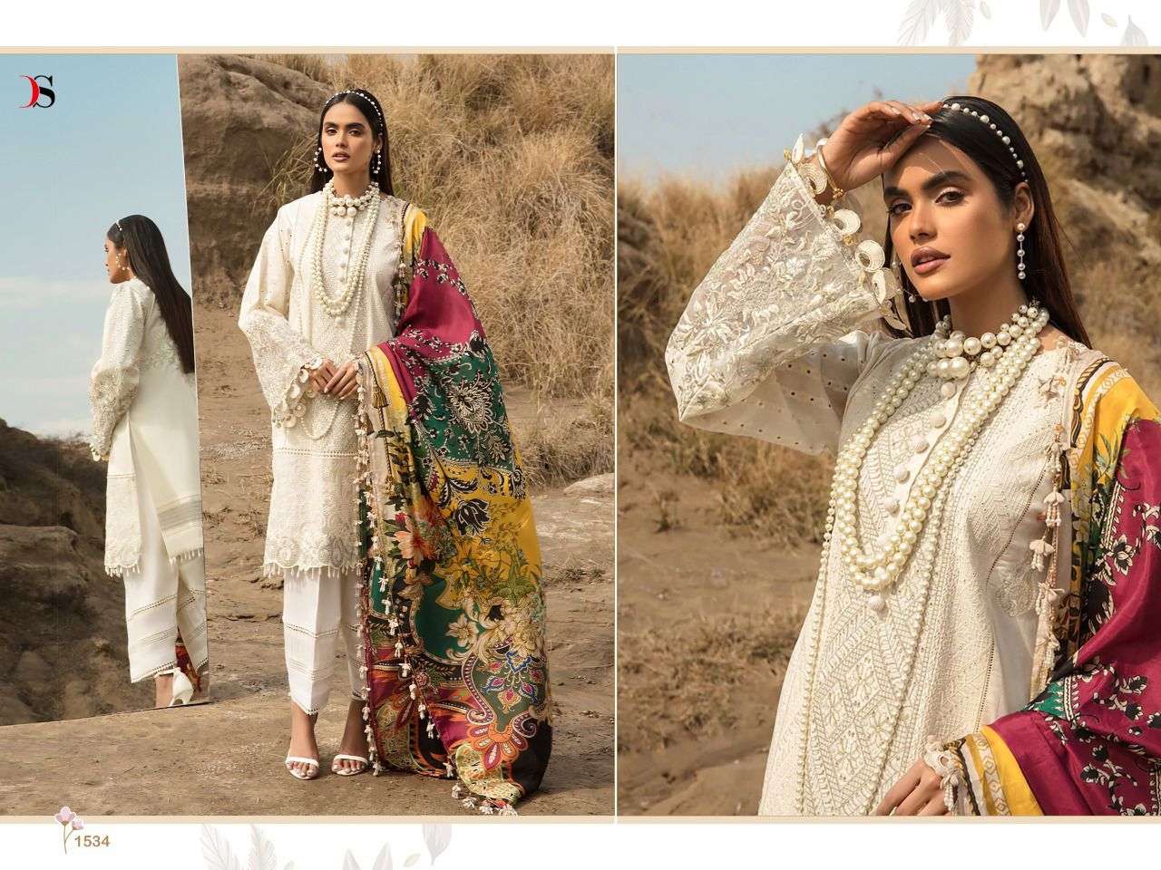 DEEPSY SUITS PRESENT LAWNKARI -22-2 COTTON EMBROIDERY PAKISTANI SUITS IN WHOLESALE PRICE IN SURAT - SAI DRESSES