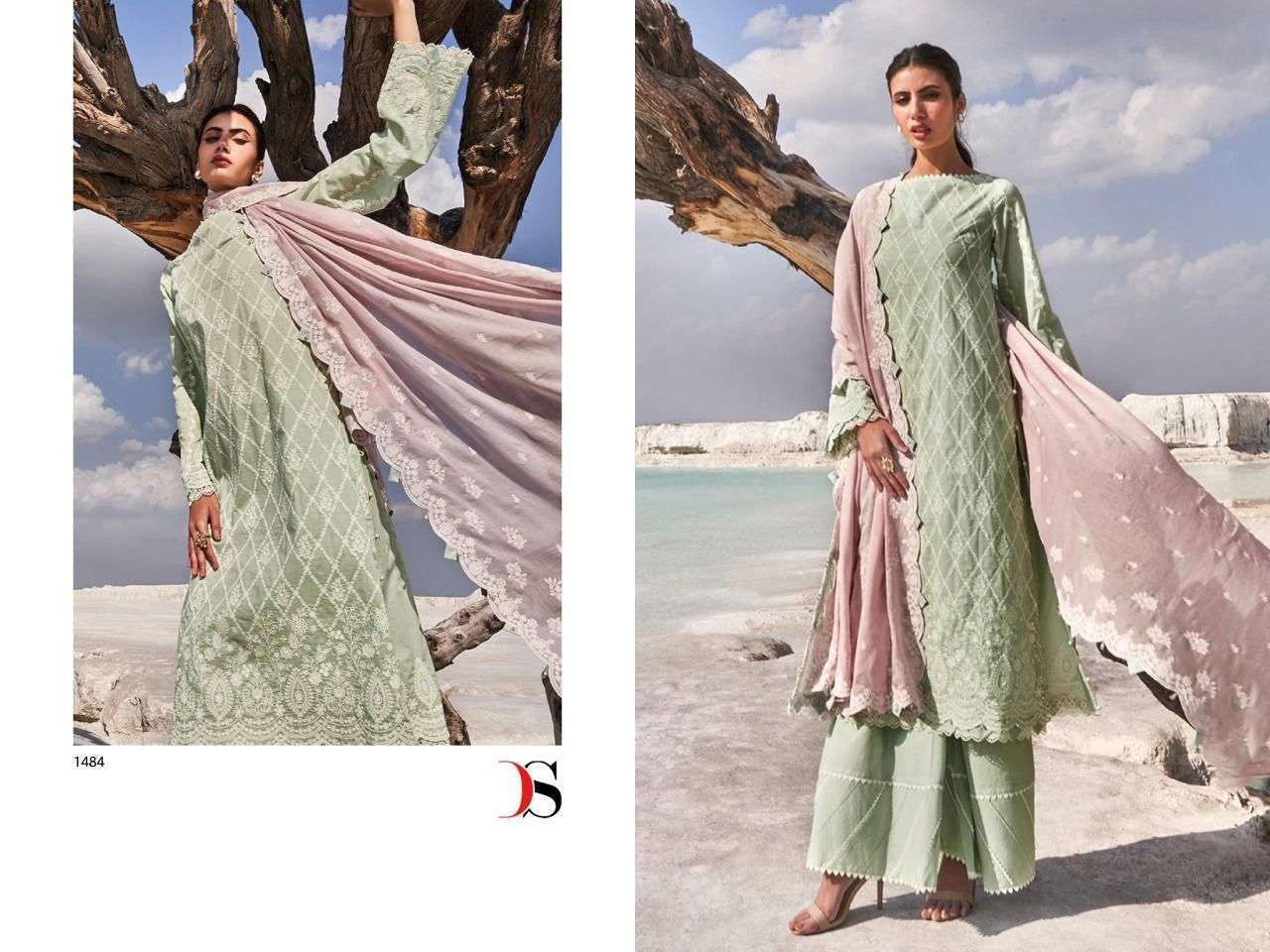 DEEPSY SUITS PRESENT LAWNKARI - 22 PURE COTTON WITH FANCY WORK PAKISTANI DESIGNER SUITS COLLECTION IN WHOLESALE PRICE IN SURAT - SAI DRESSES