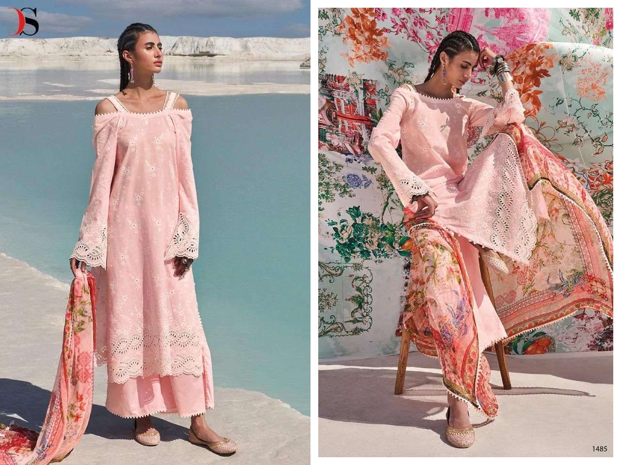 DEEPSY SUITS PRESENT LAWNKARI - 22 PURE COTTON WITH FANCY WORK PAKISTANI DESIGNER SUITS COLLECTION IN WHOLESALE PRICE IN SURAT - SAI DRESSES