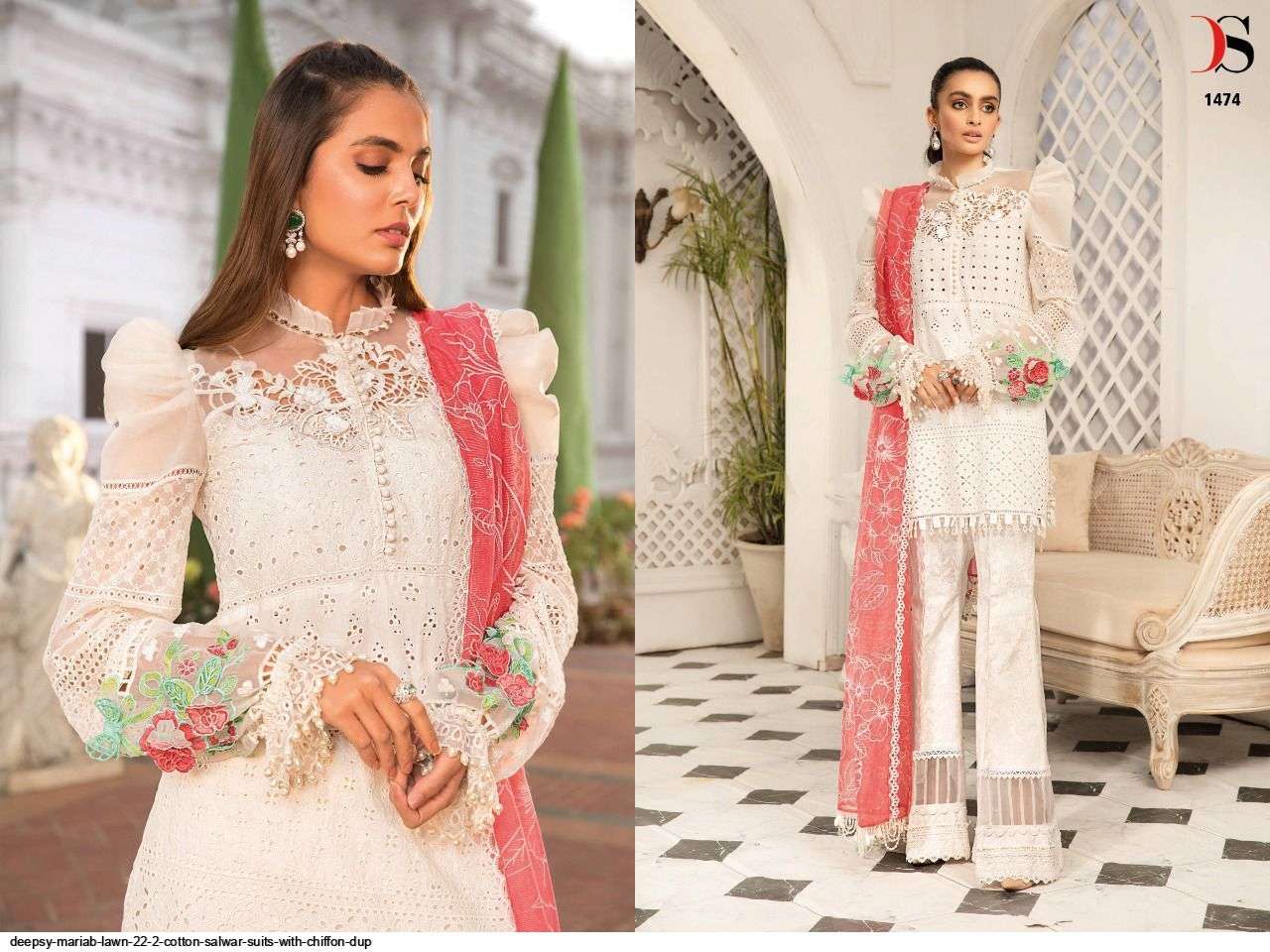 DEEPSY SUITS PRESENT MARIA B LAWN - 22-2 PURE COTTON WITH EMBROIDERY PAKISTANI SUITS IN WHOLESALE PRICE IN SURAT - SAI DRESSES